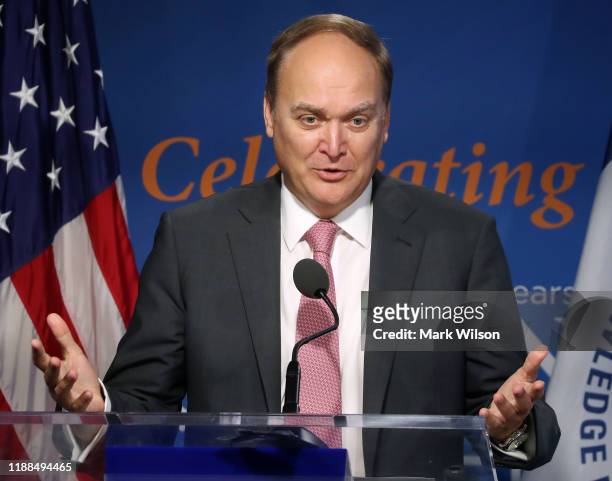 Russian Ambassador to the United States Anatoly Antonov speaks during a discussion about the legacy of Anatoly Dobrynin at the Woodrow Wilson...