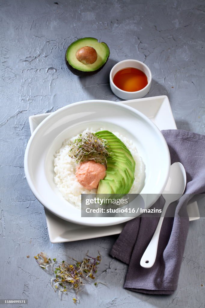 Rice with Avocado and Salted Roe of Pollack