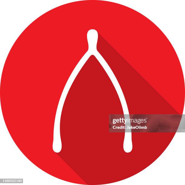 wishbone icon silhouette - wishbone stock illustrations