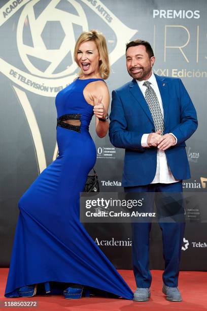 Marlene Mourreau and Jose Manuel Parada attends 'Iris Academia de Television' awards at Nuevo Teatro Alcala on November 18, 2019 in Madrid, Spain.