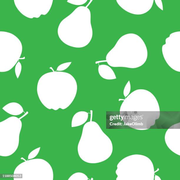 apple and pear pattern silhouette - apple background stock illustrations