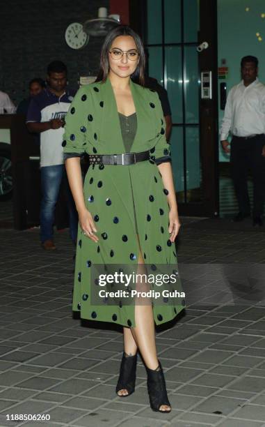 Sonakshi Sinha attends the Ayush Sharma and Arpita Khan wedding Anniversary on November 18,2019 in mumbai, india