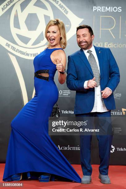 Marlene Mourreau and Jose Manuel Parada attends 'Iris Academia de Television' awards at Nuevo Teatro Alcala on November 18, 2019 in Madrid, Spain.