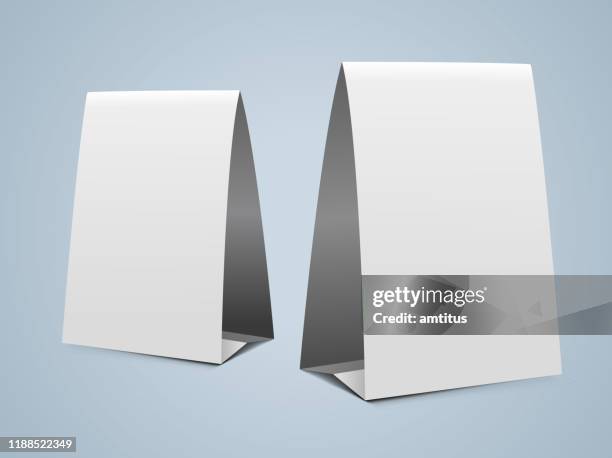 vertical paper tent design - card mock up stock illustrations