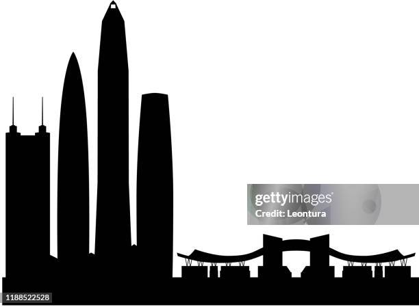 shenzhen skyline (all buildings are complete and moveable) - shenzhen stock illustrations