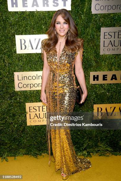 Elizabeth Hurley attends the Lincoln Center Corporate Fashion Gala honoring Leonard A. Lauder at Alice Tully Hall on November 18, 2019 in New York...