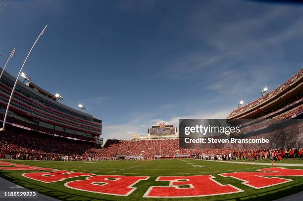 General view of the stadium during the game between the Nebraska Cornhuskers and the Wisconsin Badgers at Memorial Stadium on November 16, 2019 in...