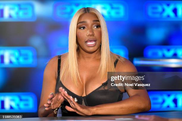 NeNe Leakes visits "Extra" at Burbank Studios on November 18, 2019 in Burbank, California.