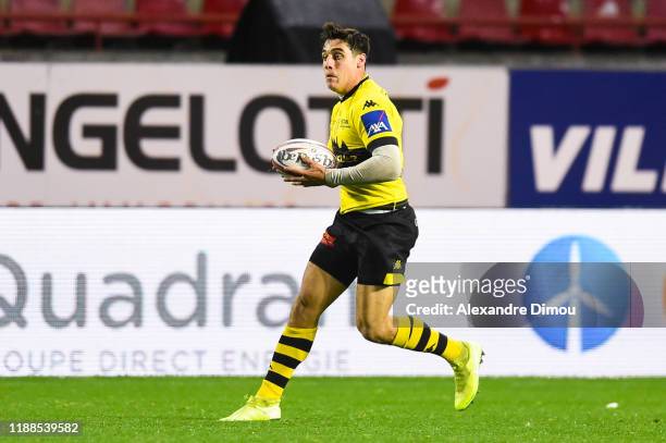 Benoit Jasmin of Carcassonne during the Pro D2 match between Beziers and Carcassonne at Stade de la Mediterranee on December 13, 2019 in Beziers,...