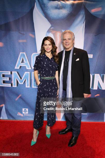 Actors Lyndsy Fonseca and Tony Denison attend the Premiere of Agent Emerson at iPic Theater on November 18, 2019 in Los Angeles, California.