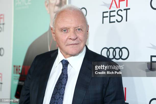 Anthony Hopkins attends The Two Popes Gala Event at TCL Chinese Theatre on November 18, 2019 in Hollywood, California.