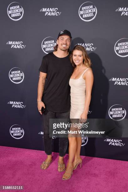Dean Unglert and Caelynn Miller-Keyes attend the 2nd Annual American Influencer Awards at Dolby Theatre on November 18, 2019 in Hollywood, California.