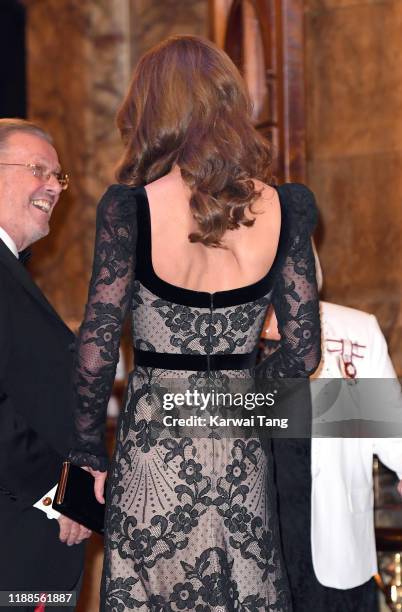 Catherine, Duchess of Cambridge attends the Royal Variety Performance with Prince William, Duke of Cambridge at the London Palladium on November 18,...