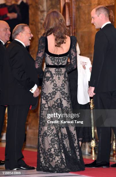 Catherine, Duchess of Cambridge attends the Royal Variety Performance with Prince William, Duke of Cambridge at the London Palladium on November 18,...
