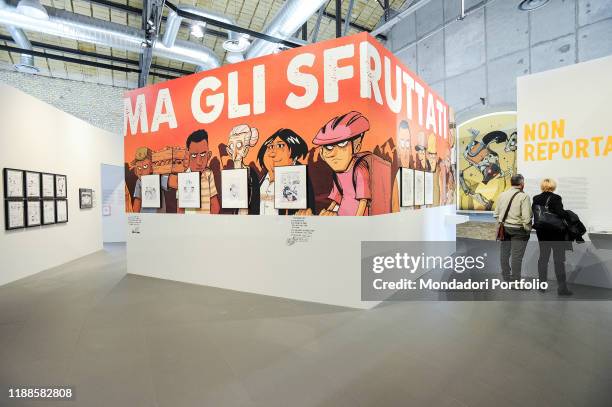 Opening of the exhibition by Zerocalcare "Scavare fossati-Nutrire coccodrilli" at MAXXI National Museum of the XXI century arts. Rome, November 9th,...