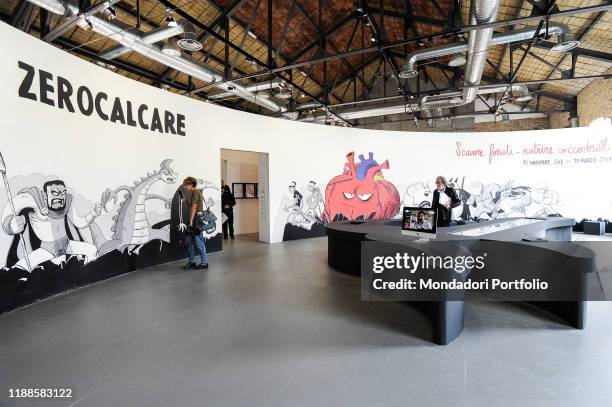 Opening of the exhibition by Zerocalcare "Scavare fossati-Nutrire coccodrilli" at MAXXI National Museum of the XXI century arts. Rome, November 9th,...