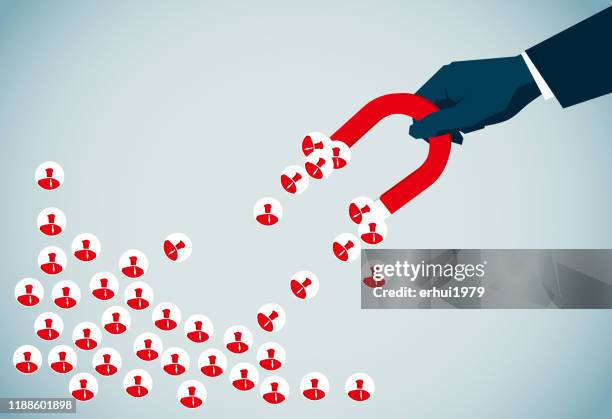 personalwesen - magnet stock-grafiken, -clipart, -cartoons und -symbole