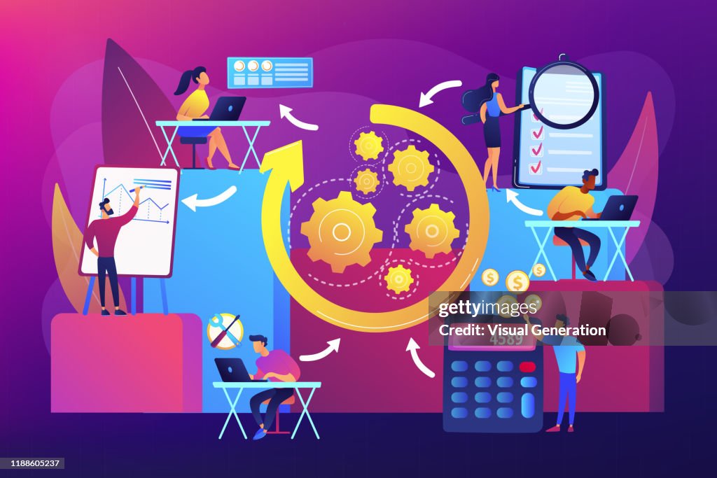 Workflow processes vector illustration.