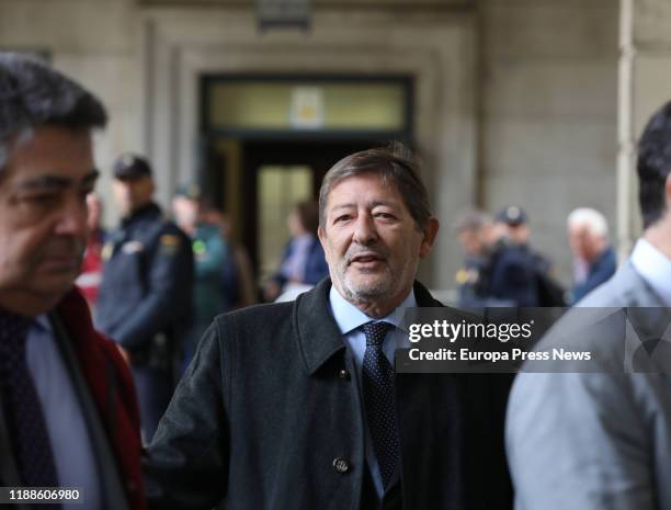 The former general director of Employment of Andalucia, Francisco Javier Guerrero, is seen arriving to the Sevilla High Court for the trial about...