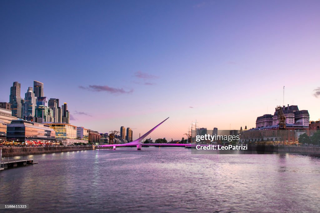 Puerto Madero in Buenos Aires at dusk