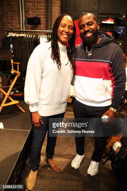 Chamique Holdsclaw and Kazeem Famuyide attend #TLKS: Streetball at Adidas Originals NYC on November 18, 2019 in New York City.