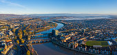 Aerial view of Newport City, South Wales
