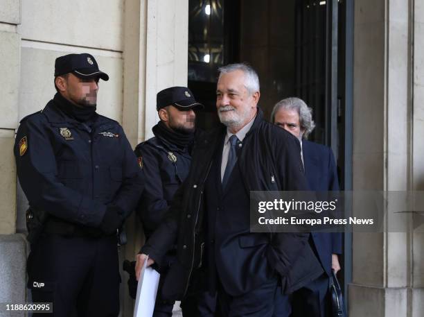 The former president of Andalucia, Jose Antonio Griñan, is seen leaving the Sevilla High Court for the trial about ‘ERE’ case in which the former...