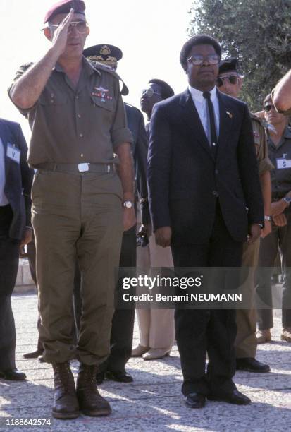 Samuel Doe, Président du Liberia, 22 août 1983, Jérusalem, Israël.