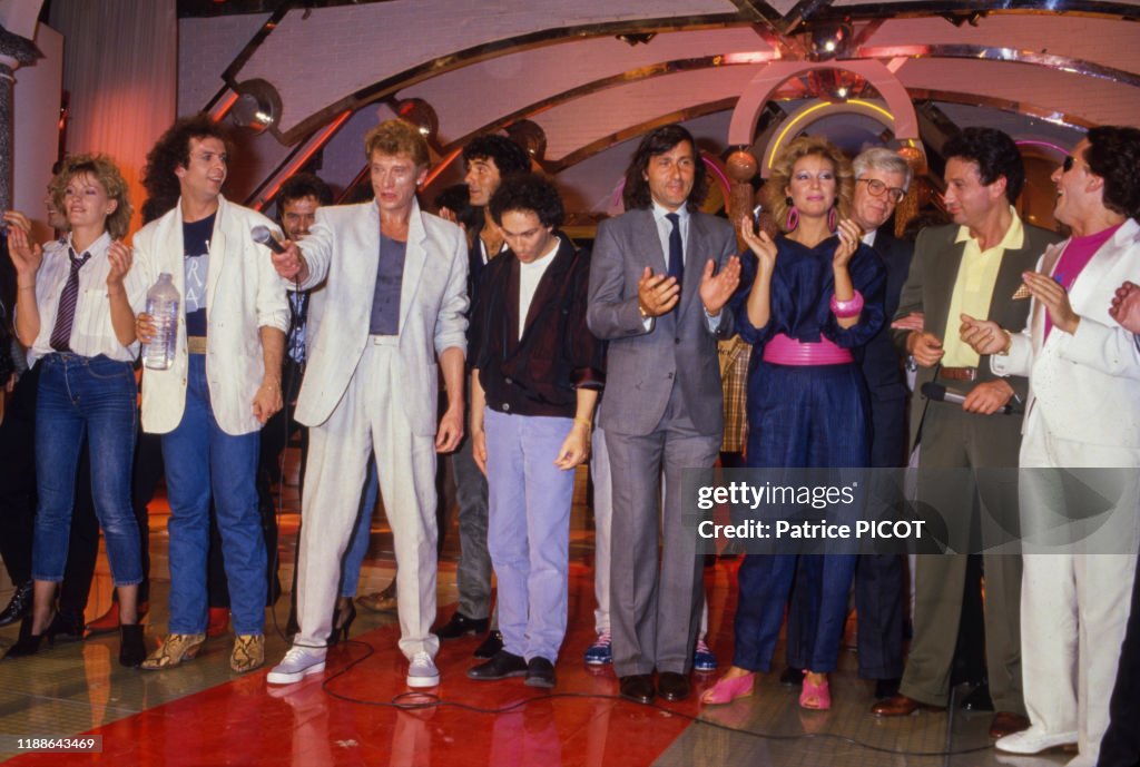 Emission de télévision avec Johnny Hallyday