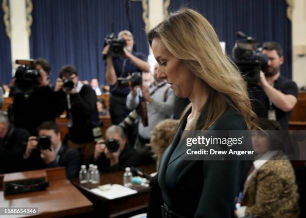 Jennifer Williams, adviser to Vice President Mike Pence for European and Russian affairs, arrives for testimony before the House Intelligence...