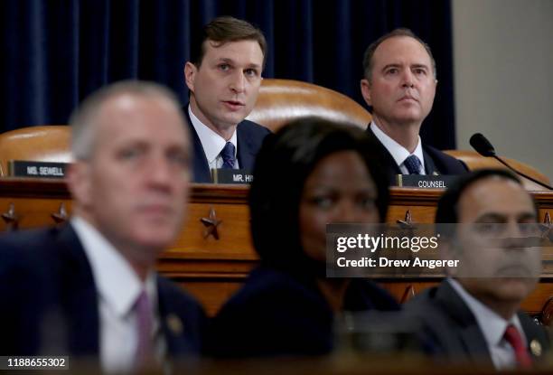 Committee Chairman Rep. Adam Schiff and majority counsel Daniel Goldman listen as Lt. Col. Alexander Vindman, National Security Council Director for...