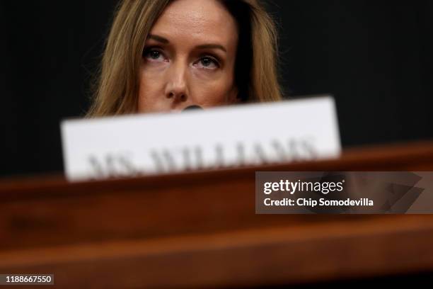 Jennifer Williams, adviser to Vice President Mike Pence for European and Russian affairs, testifies before the House Intelligence Committee in the...