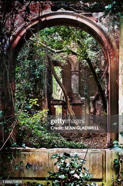 archway of old ruin - stone arch stock pictures, royalty-free photos & images