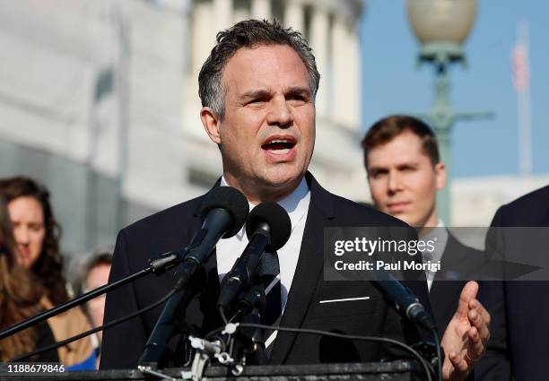 Actor and activist Mark Ruffalo speaks at the Fight Forever Chemicals Campaign kick off event on Capitol Hill on November 19, 2019 in Washington, DC.