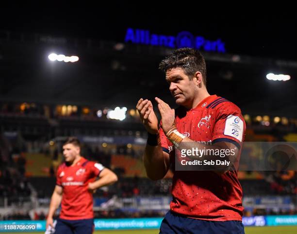 London , United Kingdom - 14 December 2019; Billy Holland of Munster following his side's defeat during the Heineken Champions Cup Pool 4 Round 4...