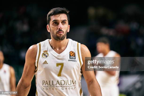 Facundo Campazzo of Real Madrid in action during the 2019/2020 Turkish Airlines EuroLeague Regular Season Round 9 match between Real Madrid and...