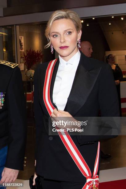 Princess Charlene of Monaco attends the gala at the Opera during Monaco National Day celebrations on November 19, 2019 in Monte-Carlo, Monaco.