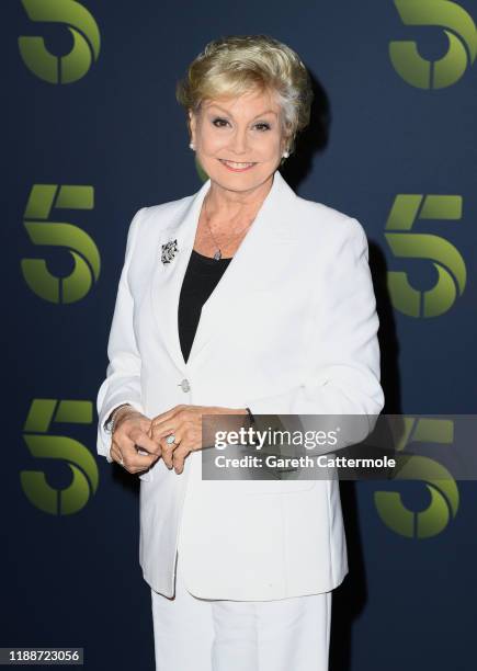 Angela Rippon attends the Channel 5 2020 Upfront photocall at St. Pancras Renaissance London Hotel on November 19, 2019 in London, England.