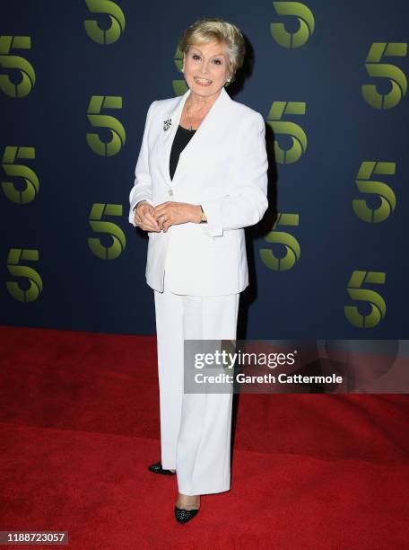 Angela Rippon attends the Channel 5 2020 Upfront photocall at St. Pancras Renaissance London Hotel on November 19, 2019 in London, England.