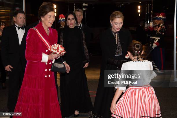Princess Caroline of Hanover and Beatrice Borromeo attend the gala at the Opera during Monaco National Day celebrations on November 19, 2019 in...