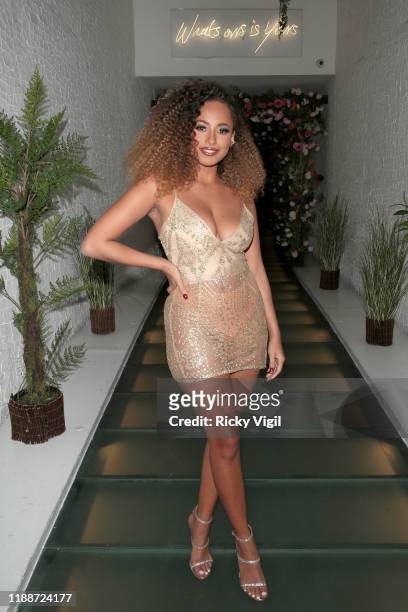 Amber Rose Gill attends Amber Rose Gill X Misspap party collection launch dinner at Restaurant Ours on November 19, 2019 in London, England.