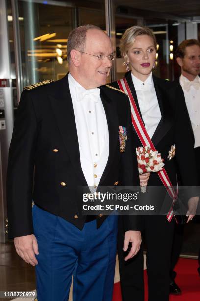 Prince Albert II of Monaco and Princess Charlene of Monaco attend the gala at the Opera during Monaco National Day celebrations on November 19, 2019...