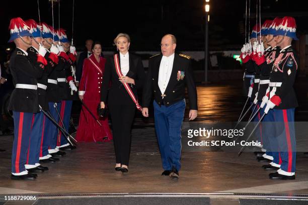 Princess Charlene of Monaco and Prince Albert II of Monaco attend the gala at the Opera during Monaco National Day celebrations on November 19, 2019...