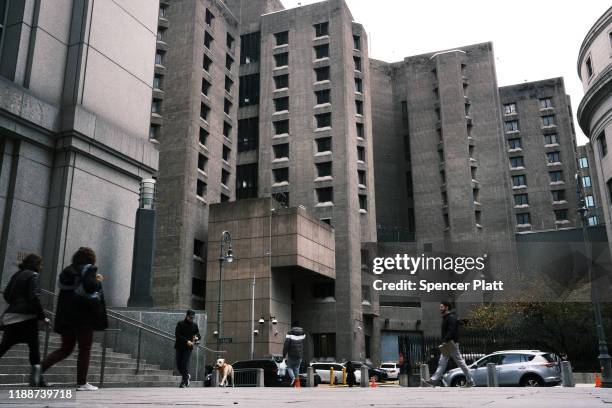 The Metropolitan Correctional Center, which is operated by the Federal Bureau of Prisons, stands in lower Manhattan on November 19, 2019 in New York...