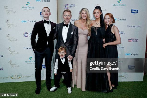 Jack Keating, Cooper Keating, Ronan Keating, Storm Keating, Missy Keating and Ally Keating attend the 13th annual Emeralds & Ivy Ball in partnership...