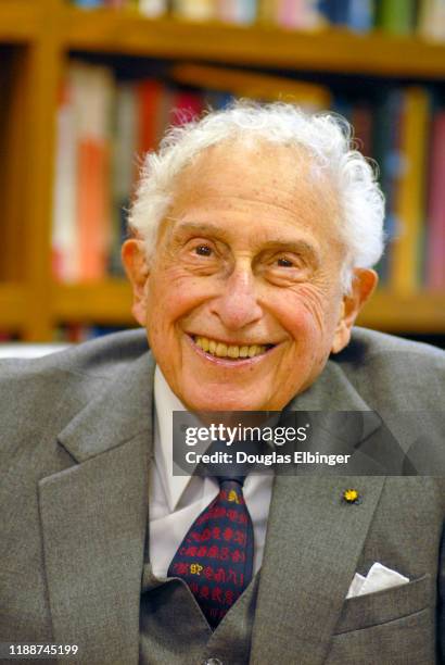 Close-up of American inventor, scientist, and engineer Stanford Robert Ovshinsky , Bloomfield Hills, Michigan, November 7, 2008.