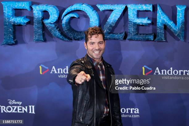 Spanish singer David Bisbal attends 'Frozen II' premiere at Callao Cinema on November 19, 2019 in Madrid, Spain.
