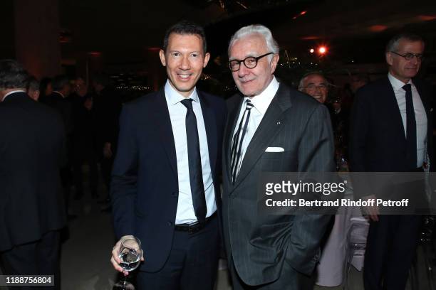 General Director at "Air France" Benjamin Smith and Chef of the event, Alain Ducasse attend the Grand Dinner of the Louvre on November 19, 2019 in...