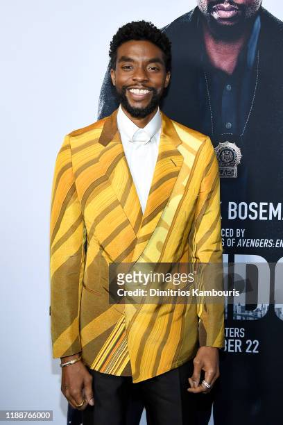 Chadwick Boseman attends the "21 Bridges" New York Screening at AMC Lincoln Square Theater on November 19, 2019 in New York City.