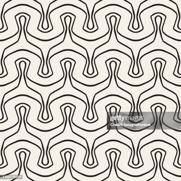 seamless vector pattern - hand drawn - intersecting circles stock illustrations